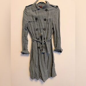 Comptoir Des Cotonniers grayish blue line. Trench Coat